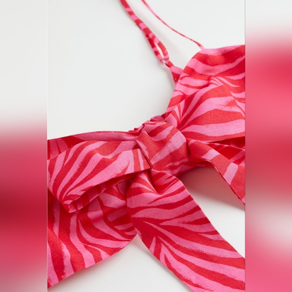 NWT Tie-front Bralette - Pink/Zebra print - Ladies | H&M US - Picture 3 of 3